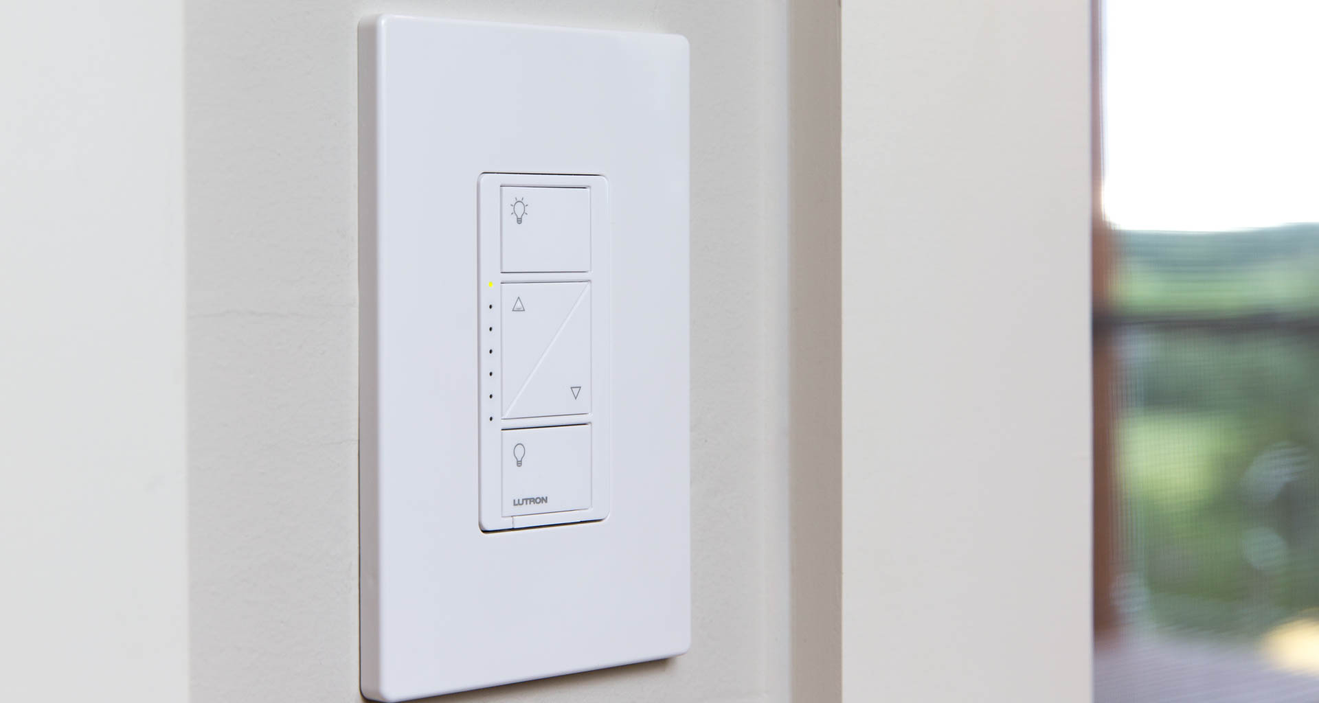 Once installed, the Caséta Wireless Fan Speed Control will look much the same as this Lighting Dimmer Switch. Image: Digitized House Media.