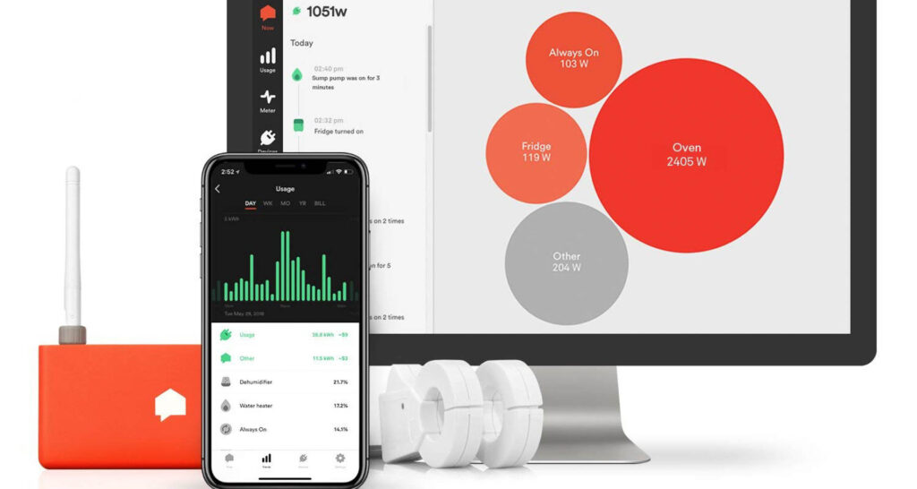 Sense energy monitor and app. Image: Sense.